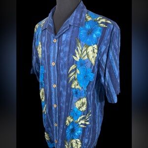 SUMMER READY TOMMY BAHAMA HAWAIIAN SILK CAMP SHIRT SZ L